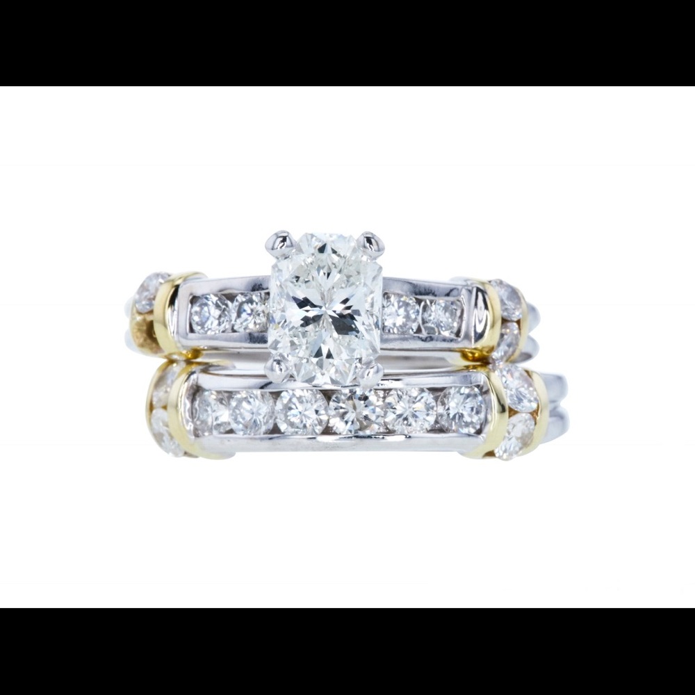 Diamond Engagement Ring and Wedding Band Set